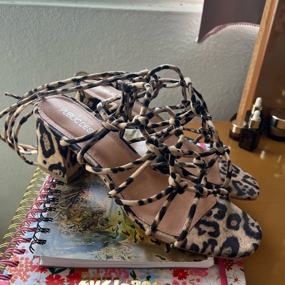 Public Desire Animal Print Sandals - Picture 3 of 3